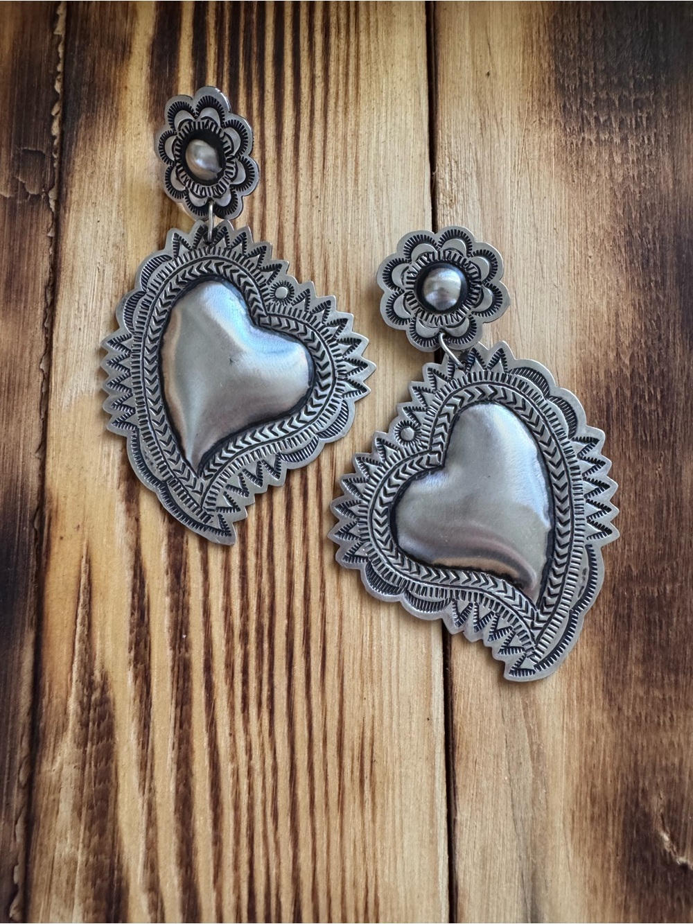 Leander Tahe Heart Drop Earrings